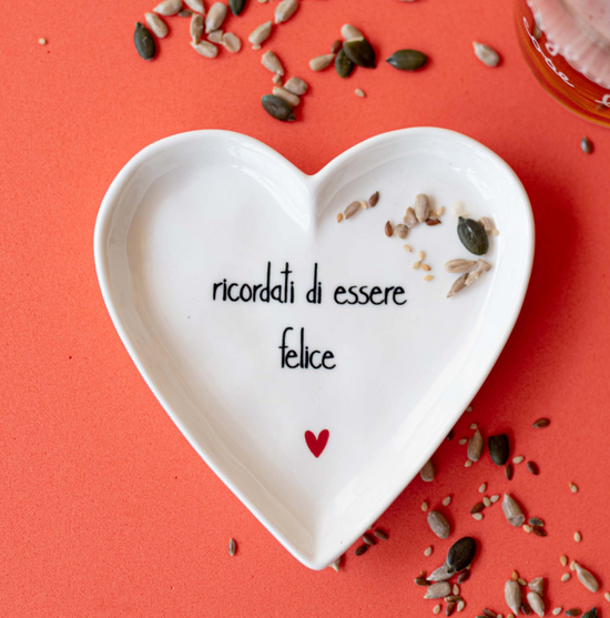 Piattino a Cuore "Frase e Cuore"