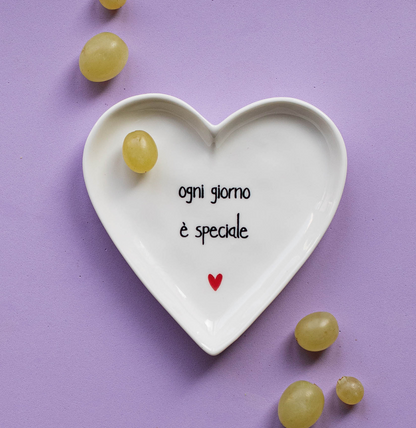 Piattino a Cuore "Frase e Cuore"